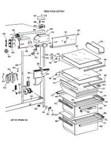 03 - Fresh Food Section parts for Ge Refrigerator TFX22JWXAAA from AppliancePartsPros.com