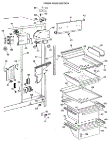 04 - Fresh Food Section parts for Ge Refrigerator TFX24RLJ from AppliancePartsPros.com