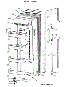 02 - Fresh Food Door parts for Ge Refrigerator TPX21PRXAAA from AppliancePartsPros.com