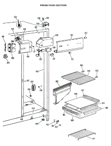 03 - Fresh Food Section parts for Ge Refrigerator TFX19LLJ from AppliancePartsPros.com