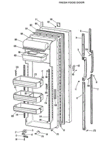 02 - Fresh Food Door parts for Ge Refrigerator TFX27EJB from AppliancePartsPros.com