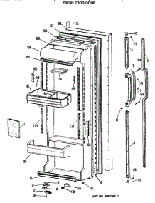02 - Fresh Food Door parts for Ge Refrigerator TFX24RRBAD from AppliancePartsPros.com
