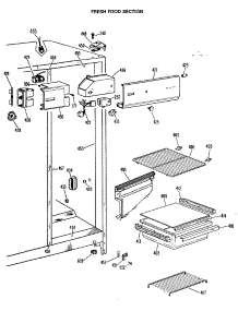 03 - Fresh Food Section parts for Ge Refrigerator TFX19LLR from AppliancePartsPros.com