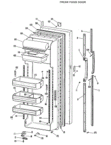 02 - Fresh Food Door parts for Ge Refrigerator TFX27EJE from AppliancePartsPros.com