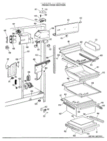 03 - Fresh Food Section parts for Ge Refrigerator TFX22RLL from AppliancePartsPros.com