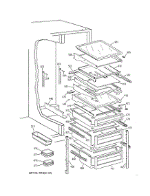 05 - Fresh Food Shelves parts for Ge Refrigerator TFK27PFXCBB from AppliancePartsPros.com