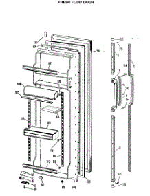 02 - Fresh Food Door parts for Ge Refrigerator TFX24RLP from AppliancePartsPros.com
