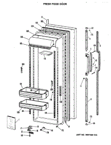 02 - Fresh Food Door parts for Ge Refrigerator TFX27RRBAD from AppliancePartsPros.com