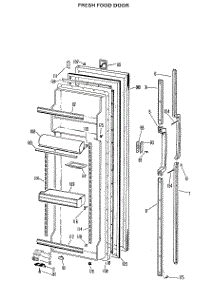 02 - Fresh Food Door parts for Ge Refrigerator TFX24EHB from AppliancePartsPros.com