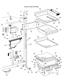 03 - Fresh Food Section parts for Ge Refrigerator TFX24ZHB from AppliancePartsPros.com