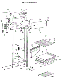 03 - Fresh Food Section parts for Ge Refrigerator TFX19LKD from AppliancePartsPros.com