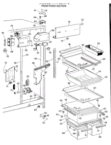 03 - Fresh Food Section parts for Ge Refrigerator TFX22RKB from AppliancePartsPros.com
