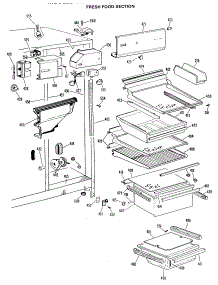 03 - Fresh Food Section parts for Ge Refrigerator TFX22DLB from AppliancePartsPros.com