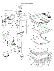 03 - Fresh Food Section parts for Ge Refrigerator TFX22RJE from AppliancePartsPros.com
