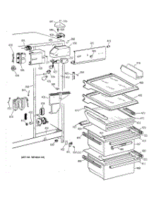 04 - Fresh Food Section parts for Ge Refrigerator TFX22VRZAWW from AppliancePartsPros.com