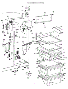 04 - Fresh Food Section parts for Ge Refrigerator TFX27RLB from AppliancePartsPros.com