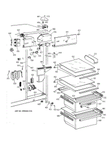 03 - Fresh Food Section parts for Ge Refrigerator TFX25JRYAWW from AppliancePartsPros.com
