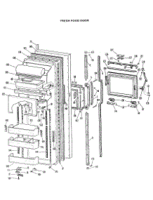 02 - Fresh Food Door parts for Ge Refrigerator TFX27FKC from AppliancePartsPros.com
