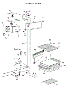 03 - Fresh Food Section parts for Ge Refrigerator TFX19LHB from AppliancePartsPros.com