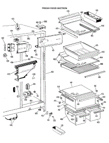 03 - Fresh Food Section parts for Ge Refrigerator TFX22KJB from AppliancePartsPros.com