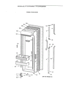 02 - Fresh Food Door parts for Ge Refrigerator TFT27PRXBAA from AppliancePartsPros.com