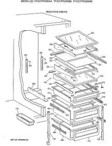 05 - Fresh Food Shelves parts for Ge Refrigerator TFX27PRXBBB from AppliancePartsPros.com