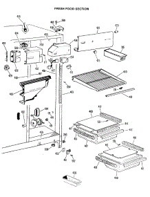 03 - Fresh Food Section parts for Ge Refrigerator TFX20DKB from AppliancePartsPros.com