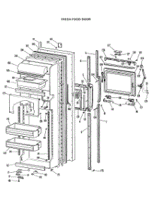 02 - Fresh Food Door parts for Ge Refrigerator TFX24FJB from AppliancePartsPros.com