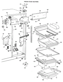 03 - Fresh Food Section parts for Ge Refrigerator TFX22RLK from AppliancePartsPros.com