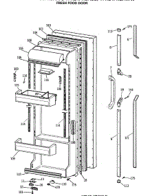 02 - Fresh Food Door parts for Ge Refrigerator TFH24PRSAWW from AppliancePartsPros.com