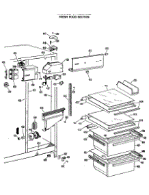 03 - Fresh Food Section parts for Ge Refrigerator TFX20RNB from AppliancePartsPros.com