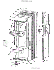 02 - Fresh Food Door parts for Ge Refrigerator TFE24ERAWH from AppliancePartsPros.com