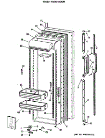 02 - Fresh Food Door parts for Ge Refrigerator TFE27RRAWH from AppliancePartsPros.com