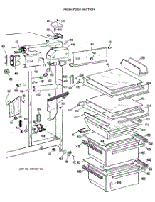 04 - Fresh Food Section parts for Ge Refrigerator TFE27RRAWH from AppliancePartsPros.com