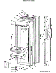 02 - Fresh Food Door parts for Ge Refrigerator TFE27ERAWH from AppliancePartsPros.com