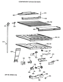 05 - Compartment Separator Parts parts for Ge Refrigerator TBX21NIXBRAA from AppliancePartsPros.com