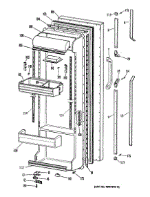 02 - Fresh Food Door parts for Ge Refrigerator TFCW24RRAWH from AppliancePartsPros.com