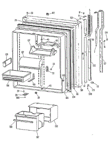 Fresh Food Door parts for Ge Refrigerator TBX25RLE from AppliancePartsPros.com
