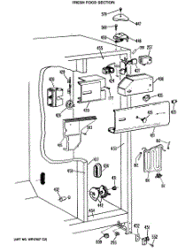 03 - Fresh Food Section parts for Ge Refrigerator TFEA22RRAAD from AppliancePartsPros.com