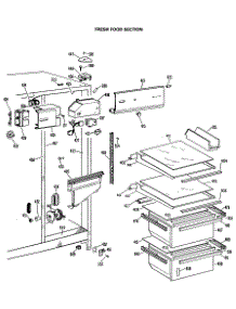 03 - Fresh Food Section parts for Ge Refrigerator TFCW20RRAWH from AppliancePartsPros.com