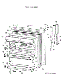 02 - Fresh Food Door parts for Ge Refrigerator TBX22JASMRAD from AppliancePartsPros.com