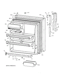 02 - Fresh Food Door parts for Ge Refrigerator TBX24JIZDRAA from AppliancePartsPros.com