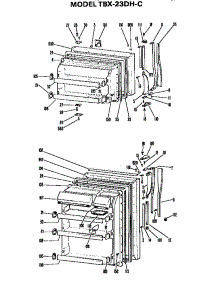 Doors parts for Ge Refrigerator TBX23DHC from AppliancePartsPros.com