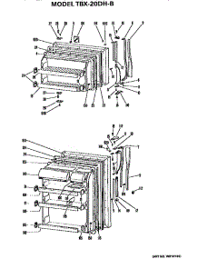 Doors parts for Ge Refrigerator TBX20DHB from AppliancePartsPros.com
