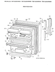 02 - Fresh Food Door parts for Ge Refrigerator TBX19JAXHRWW from AppliancePartsPros.com