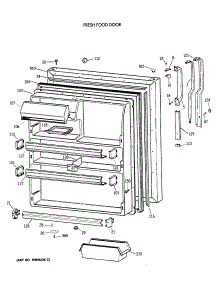 02 - Fresh Food Door parts for Ge Refrigerator TBX21JATCRWW from AppliancePartsPros.com