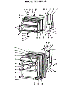 Doors parts for Ge Refrigerator TBX18VJB from AppliancePartsPros.com