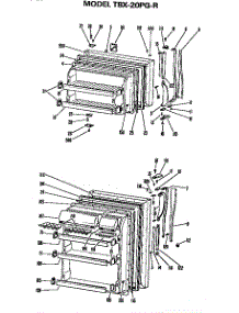 Doors parts for Ge Refrigerator TBX20PGR from AppliancePartsPros.com