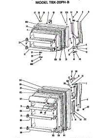 Doors parts for Ge Refrigerator TBX20PHB from AppliancePartsPros.com