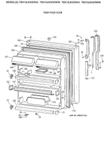 02 - Fresh Food Door parts for Ge Refrigerator TBX19JAXGRAA from AppliancePartsPros.com